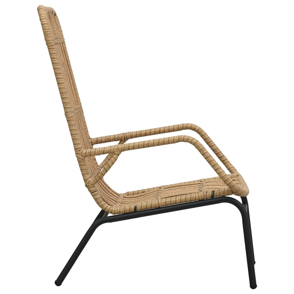 Sedia da Giardino in Polyrattan Marrone Chiaro - homemem39