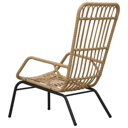 Sedia da Giardino in Polyrattan Marrone Chiaro - homemem39