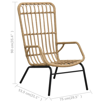 Sedia da Giardino in Polyrattan Marrone Chiaro - homemem39