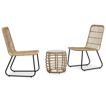 Set da Bistrot 3 pz in Polyrattan Rovere - homemem39