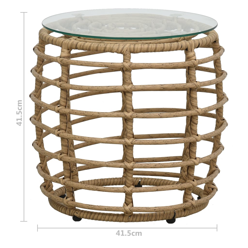 Set da Bistrot 3 pz in Polyrattan Rovere - homemem39