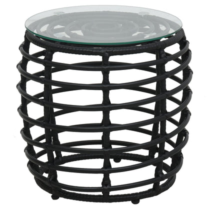 Set da Bistrot 3 pz in Polyrattan Nero - homemem39