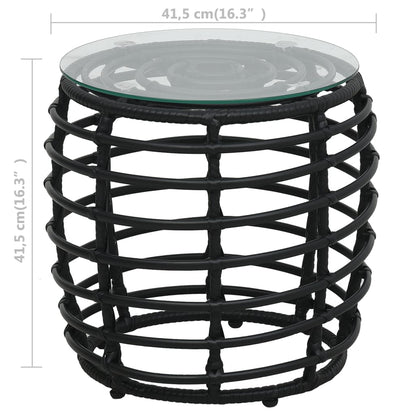 Set da Bistrot 3 pz in Polyrattan Nero - homemem39