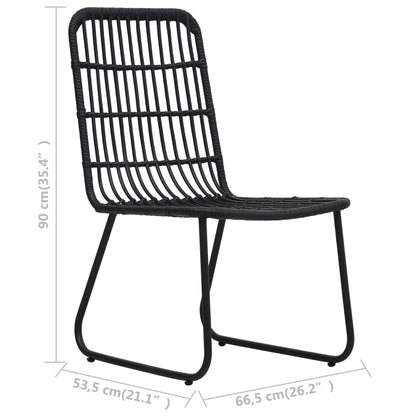 Set da Bistrot 3 pz in Polyrattan Nero - homemem39