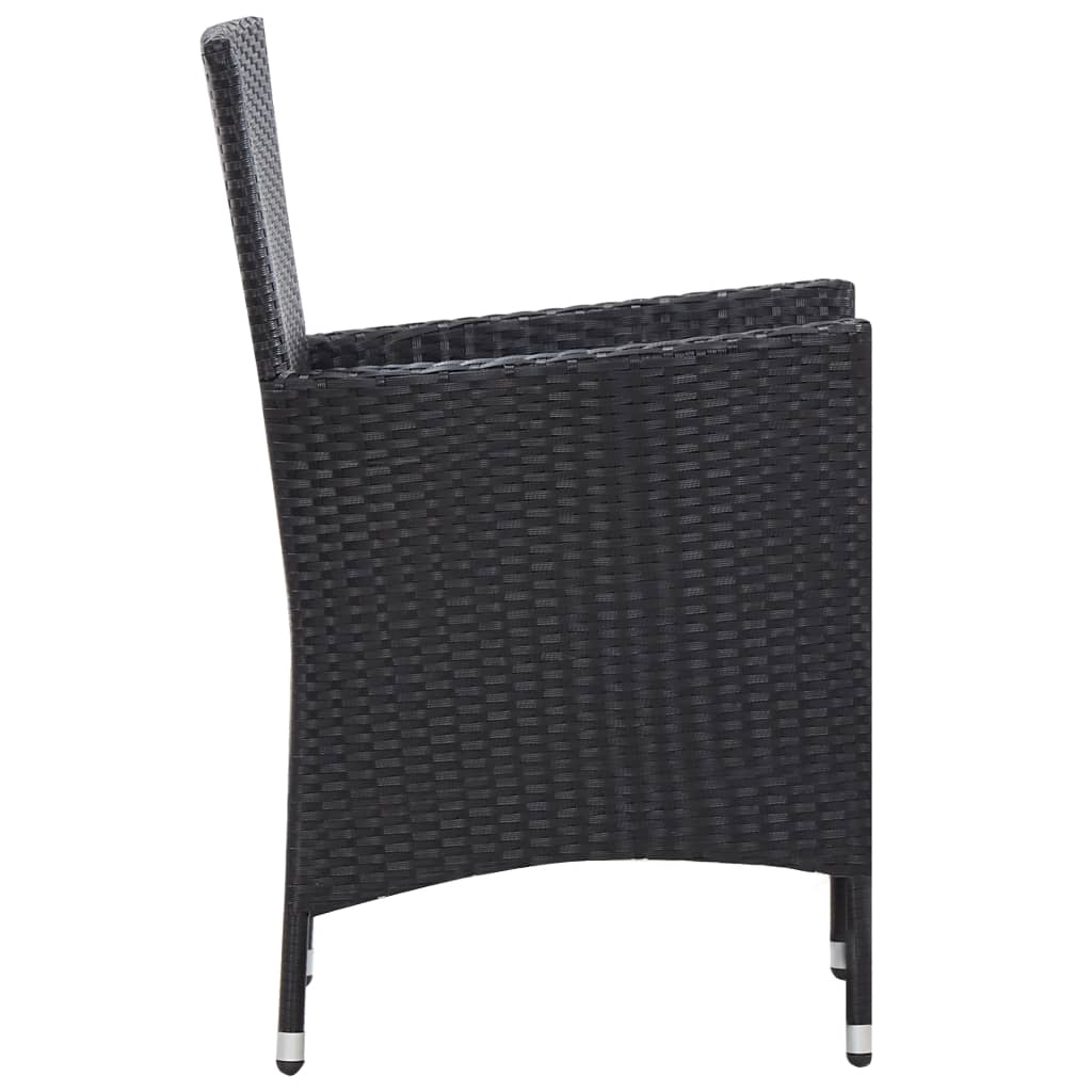 Set da Pranzo per Giardino 9 pz in Polyrattan Nero - homemem39