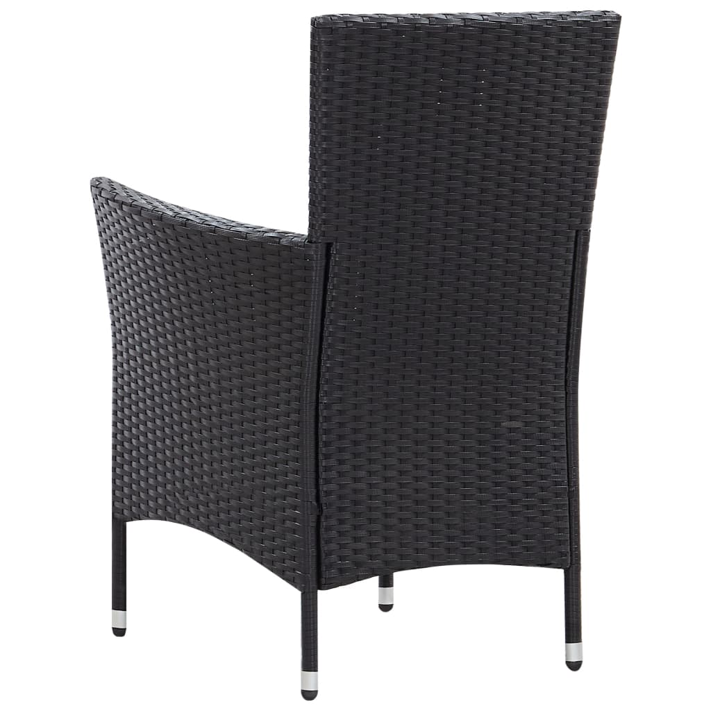 Set da Pranzo per Giardino 9 pz in Polyrattan Nero - homemem39