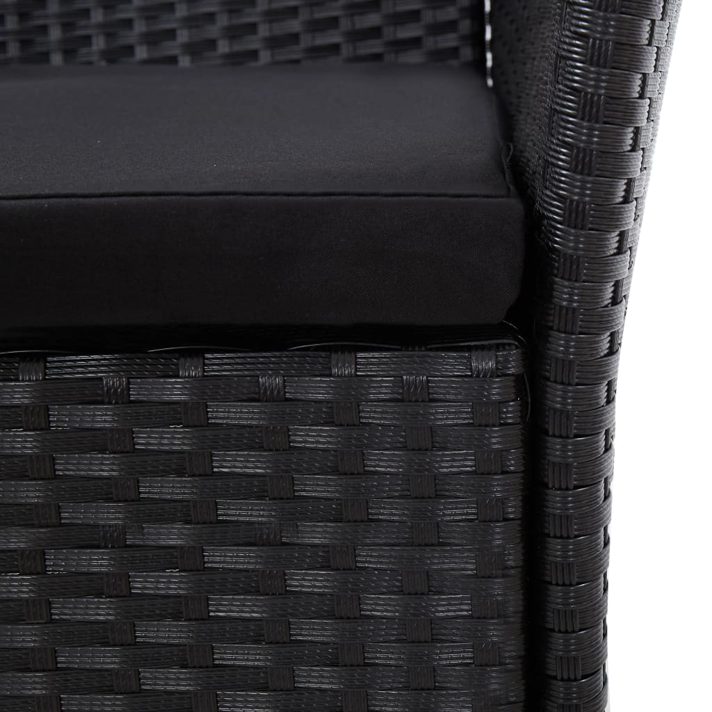 Set da Pranzo per Giardino 9 pz in Polyrattan Nero - homemem39