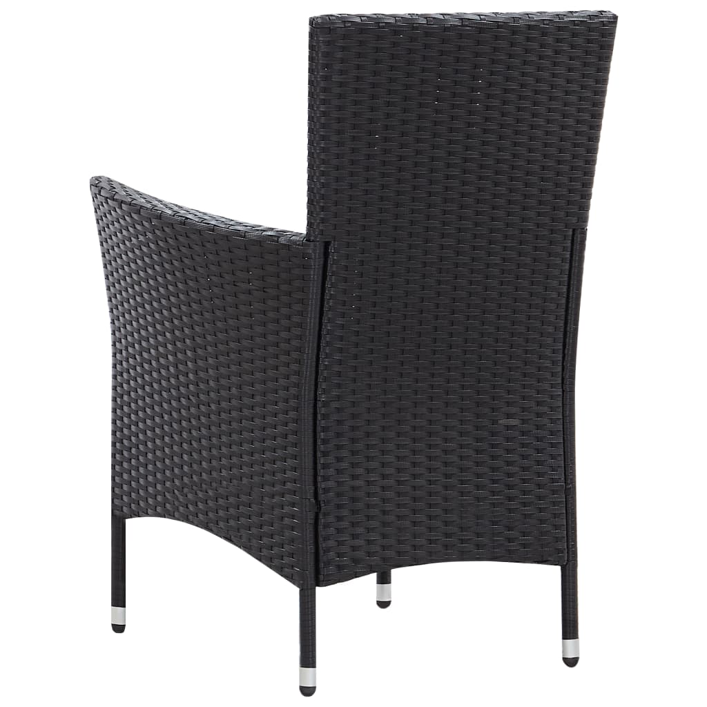 Set Mobili da Pranzo per Giardino 7 pz in Polyrattan Nero - homemem39