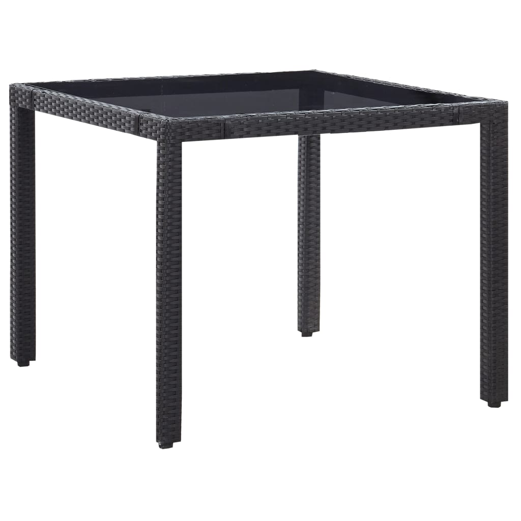 Set da Pranzo da Giardino 5 pz in Polyrattan Nero - homemem39