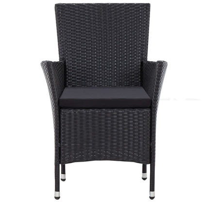 Set da Pranzo da Giardino 5 pz in Polyrattan Nero - homemem39