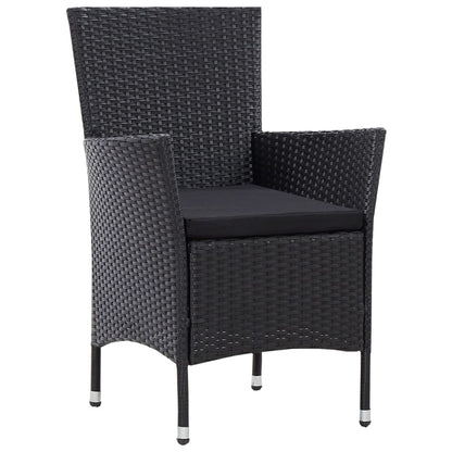 Set da Pranzo da Giardino 5 pz in Polyrattan Nero - homemem39