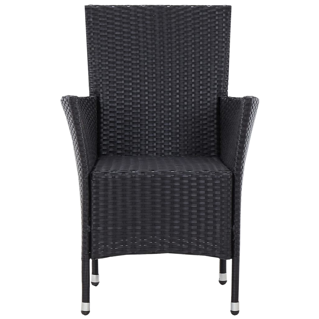 Set da Pranzo da Giardino 5 pz in Polyrattan Nero - homemem39