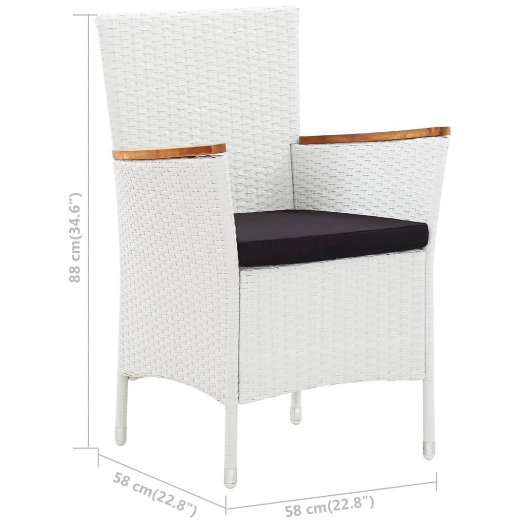 Set da Pranzo per Giardino 9 pz in Polyrattan Bianco - homemem39