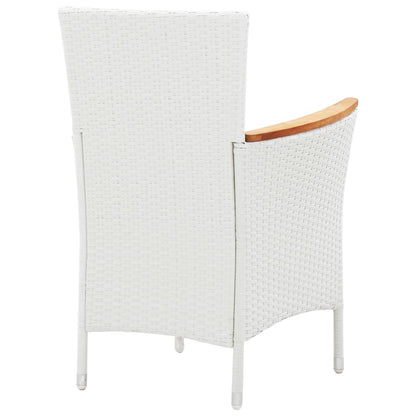 Set da Pranzo per Giardino 9 pz in Polyrattan Bianco - homemem39