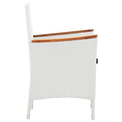 Set da Pranzo da Giardino 7 pz in Polyrattan Bianco - homemem39