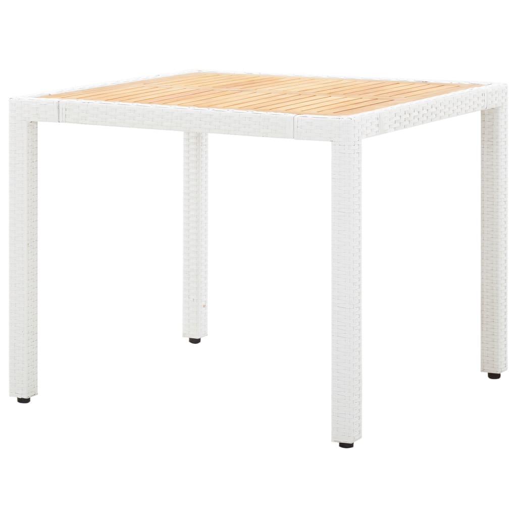 Set da Pranzo da Giardino 5 pz in Polyrattan Bianco - homemem39