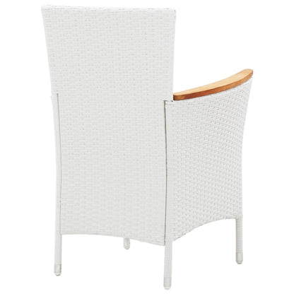 Set da Pranzo da Giardino 5 pz in Polyrattan Bianco - homemem39