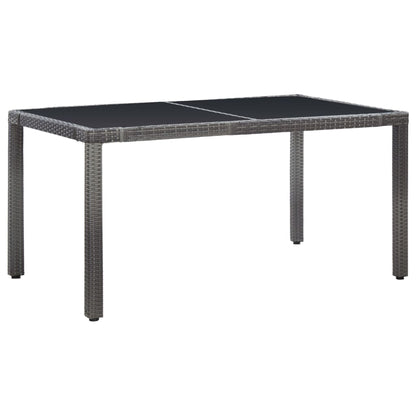 Set da Pranzo da Giardino 7 pz in Polyrattan Grigio - homemem39