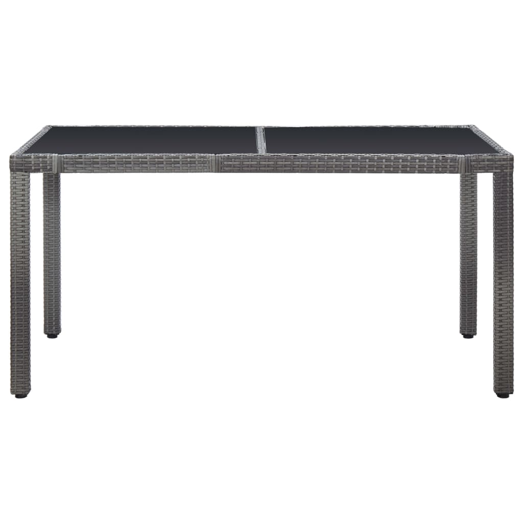 Set da Pranzo da Giardino 7 pz in Polyrattan Grigio - homemem39