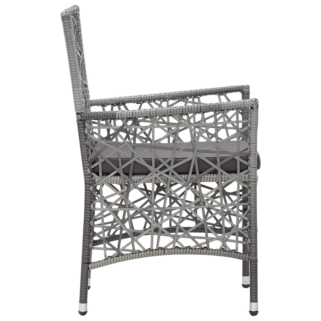 Set da Pranzo da Giardino 7 pz in Polyrattan Grigio - homemem39