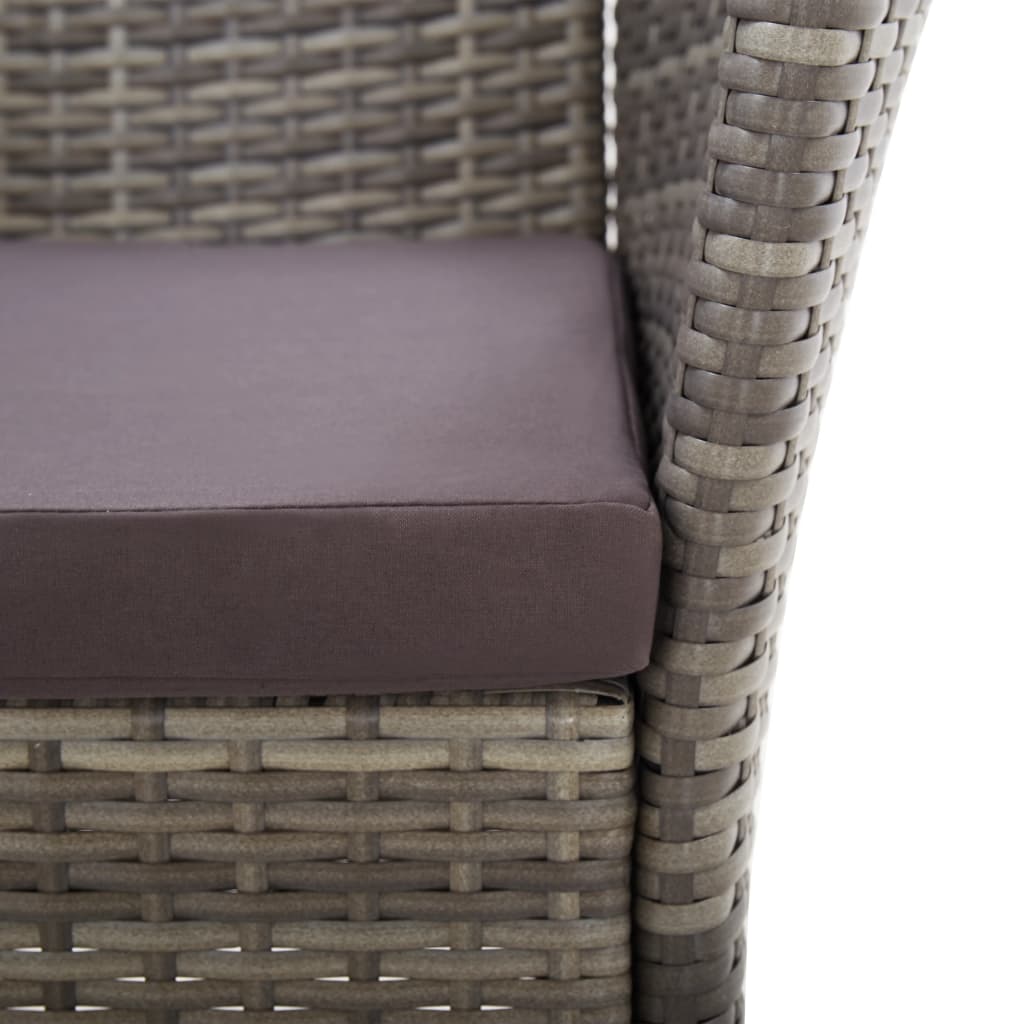 Sedie da Giardino 2 pz con Cuscini in Polyrattan Grigio - homemem39