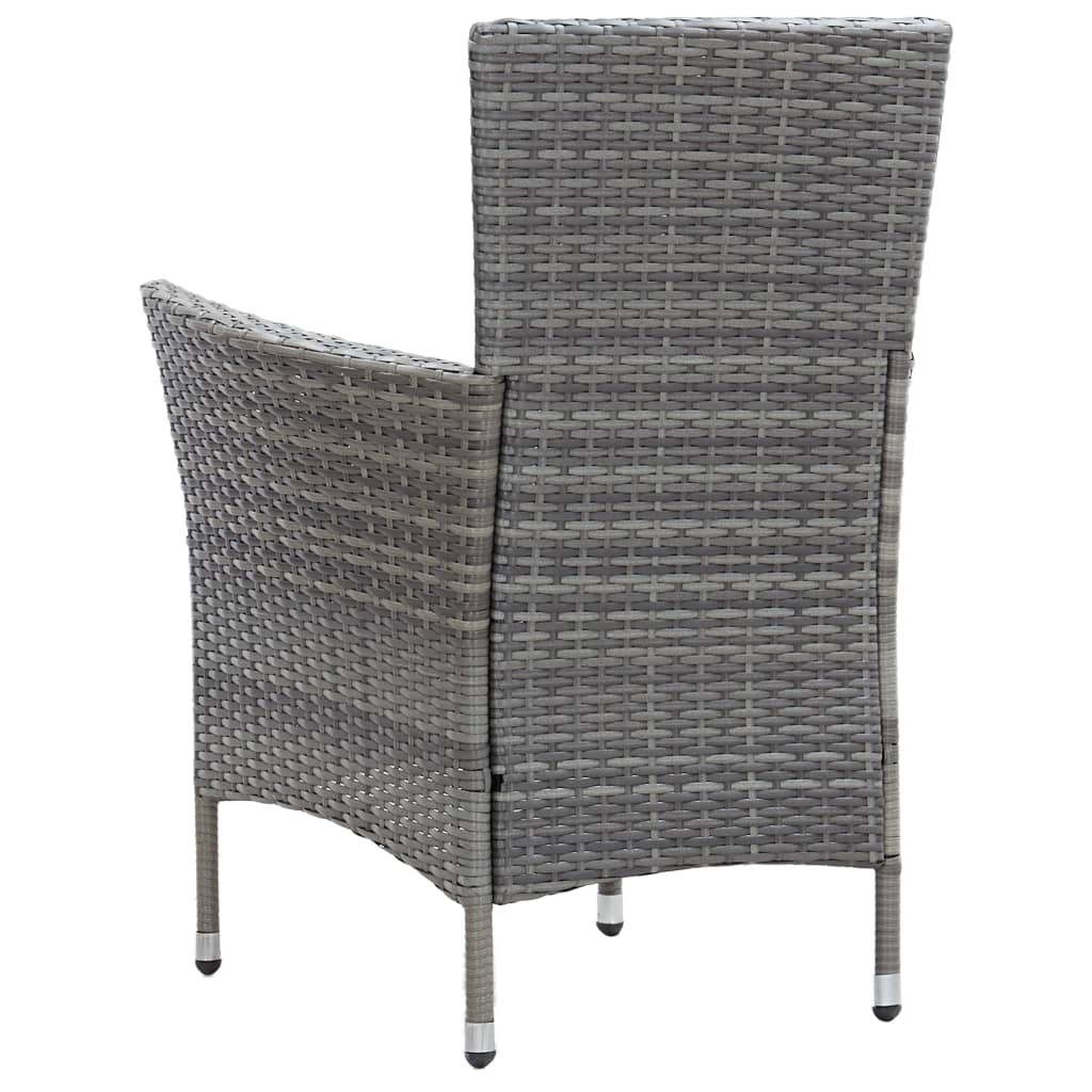 Set da Pranzo da Giardino 9 pz con Cuscini in Polyrattan Grigio - homemem39