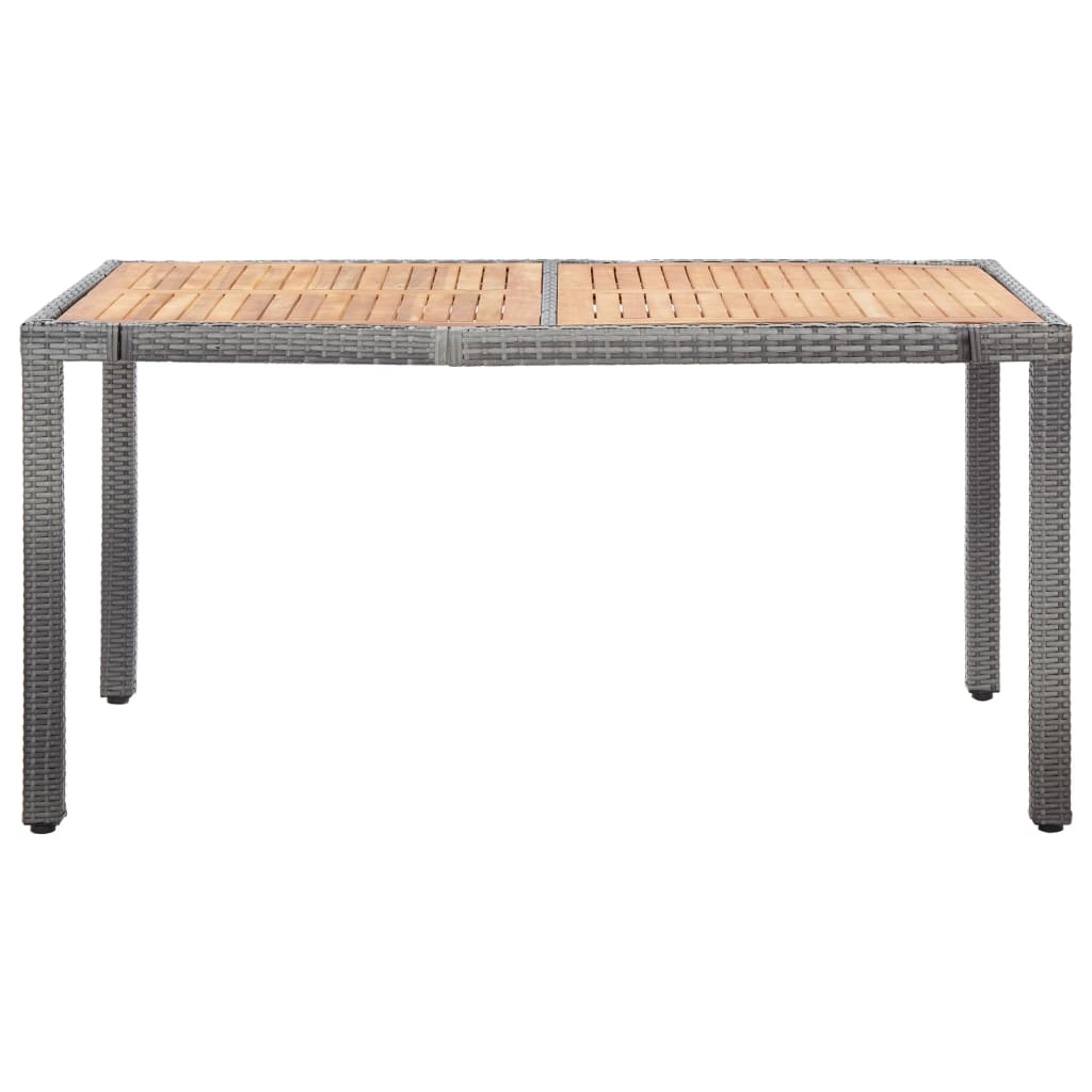 Set da Pranzo per Esterni 7 pz con Cuscini in Polyrattan Grigio - homemem39