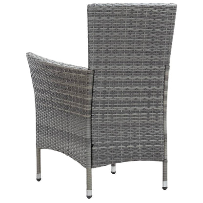 Set da Pranzo per Esterni 7 pz con Cuscini in Polyrattan Grigio - homemem39