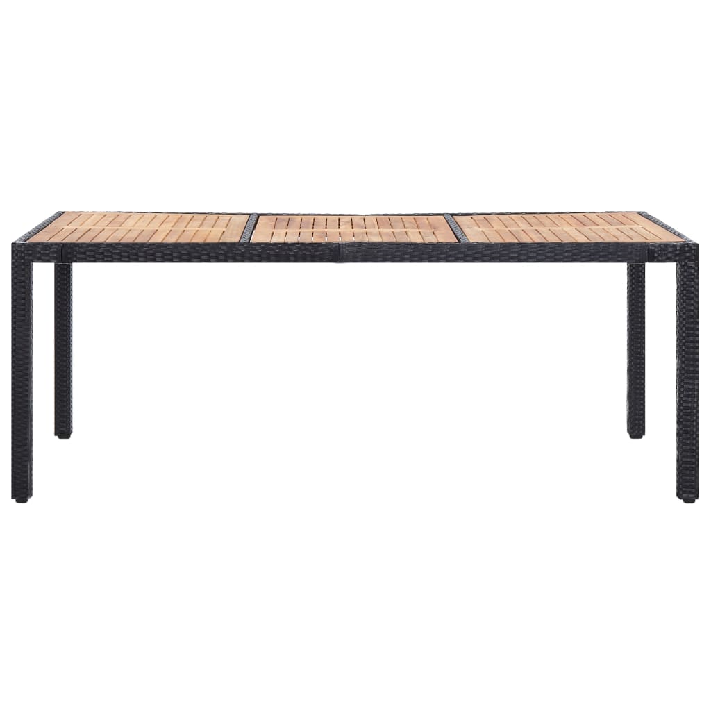 Set da Pranzo da Giardino 9 pz con Cuscini in Polyrattan Nero - homemem39