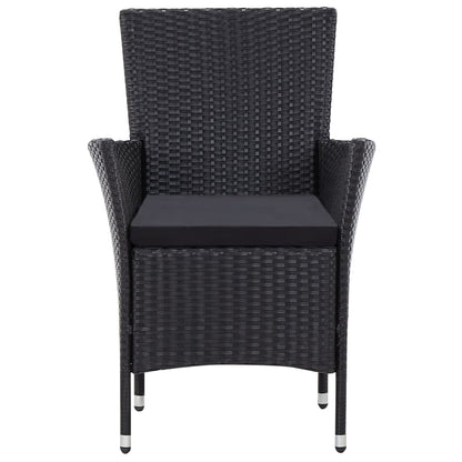 Set da Pranzo da Giardino 9 pz con Cuscini in Polyrattan Nero - homemem39