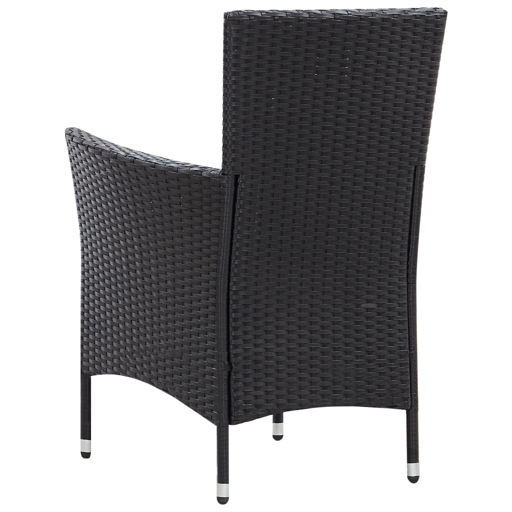 Set da Pranzo da Giardino 9 pz con Cuscini in Polyrattan Nero - homemem39