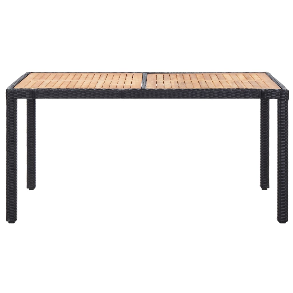 Set da Pranzo da Giardino 7 pz con Cuscini in Polyrattan Nero - homemem39