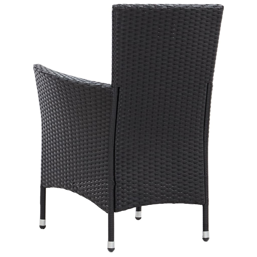 Set da Pranzo da Giardino 7 pz con Cuscini in Polyrattan Nero - homemem39