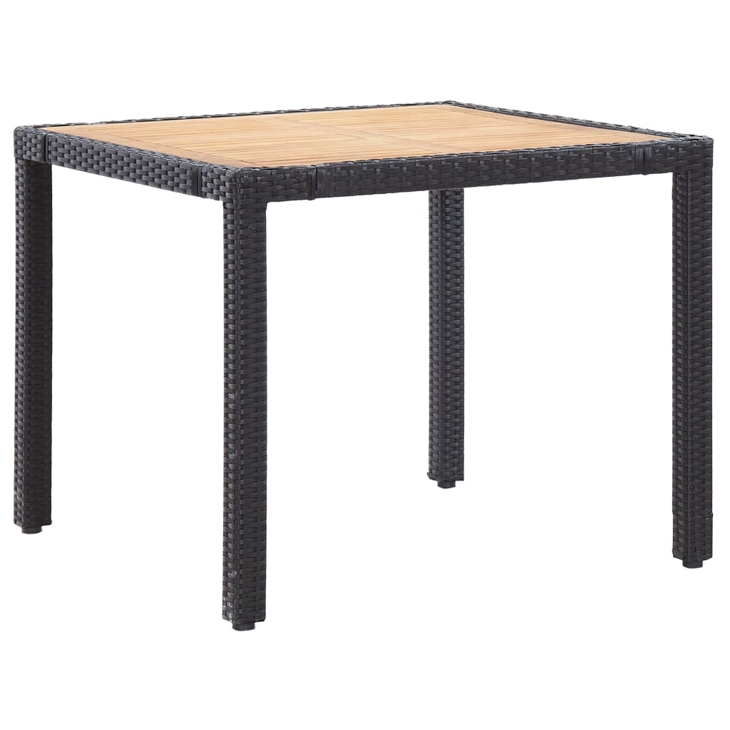 Set da Pranzo da Giardino 5 pz con Cuscini in Polyrattan Nero - homemem39