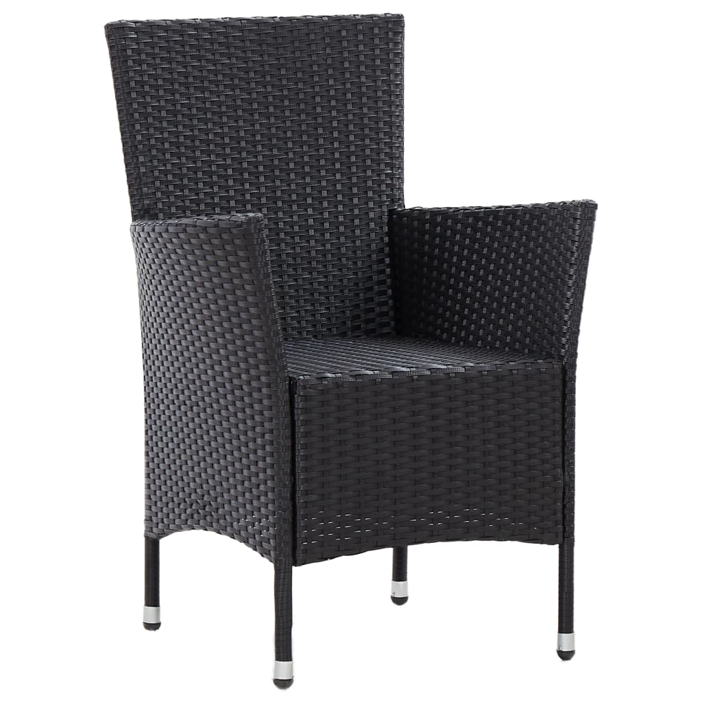 Set da Pranzo da Giardino 5 pz con Cuscini in Polyrattan Nero - homemem39