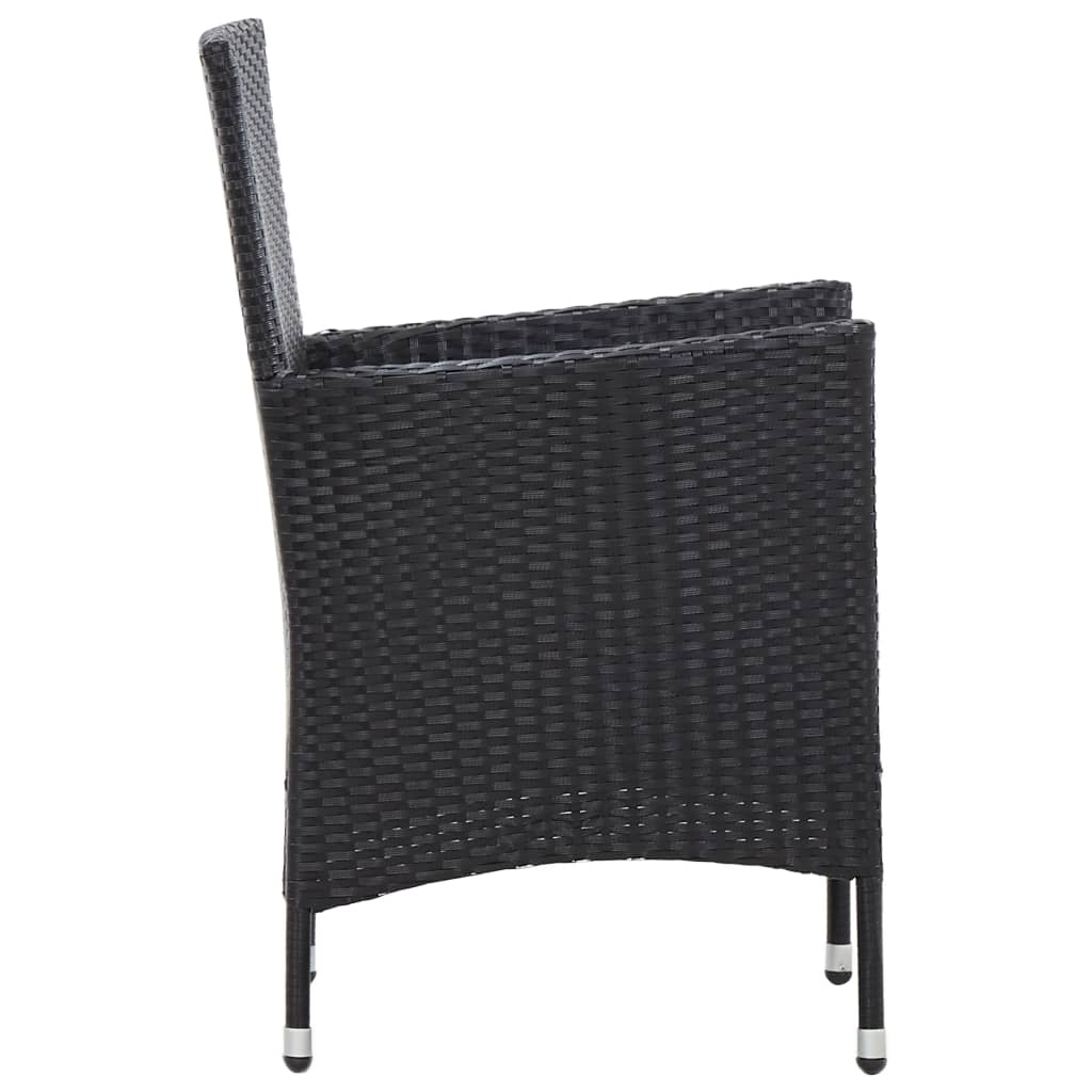 Set da Pranzo da Giardino 5 pz con Cuscini in Polyrattan Nero - homemem39