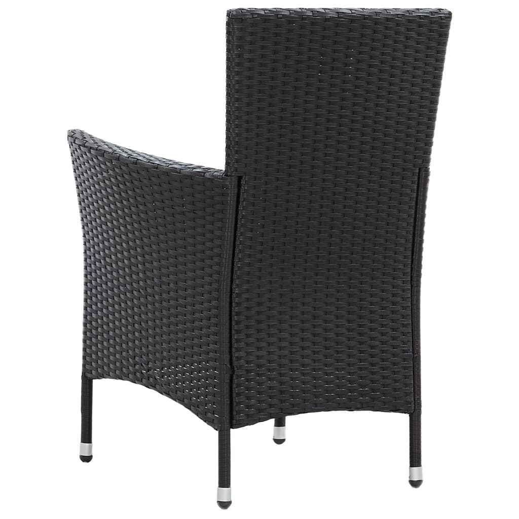 Set da Pranzo da Giardino 5 pz con Cuscini in Polyrattan Nero - homemem39