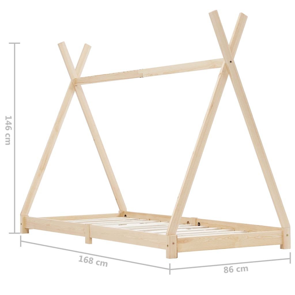 Giroletto per Bambini in Legno Massello di Pino 80x160 cm - homemem39