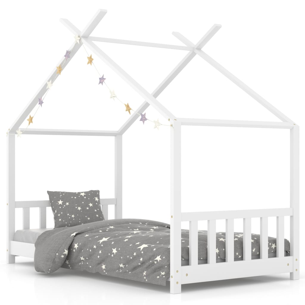 Giroletto per Bambini Bianco in Massello di Pino 70x140 cm - homemem39