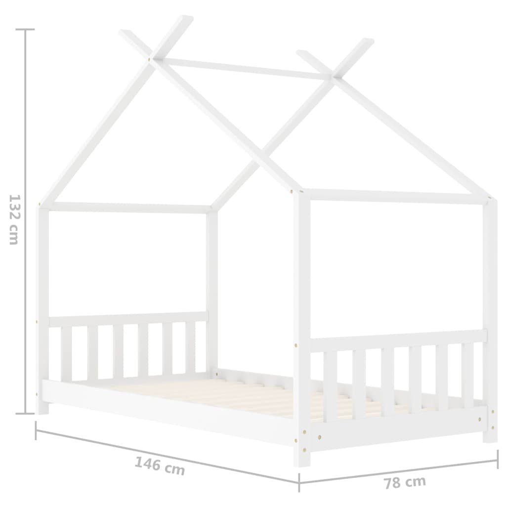 Giroletto per Bambini Bianco in Massello di Pino 70x140 cm - homemem39