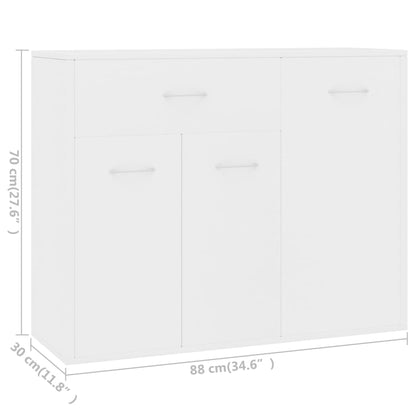 Credenza Bianca 88x30x70 cm in Legno Multistrato - homemem39