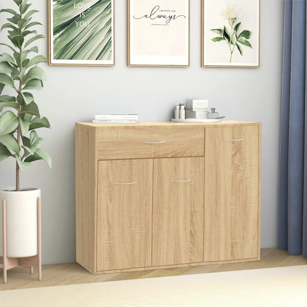 Credenza Rovere Sonoma 88x30x70 cm in Legno Multistrato - homemem39