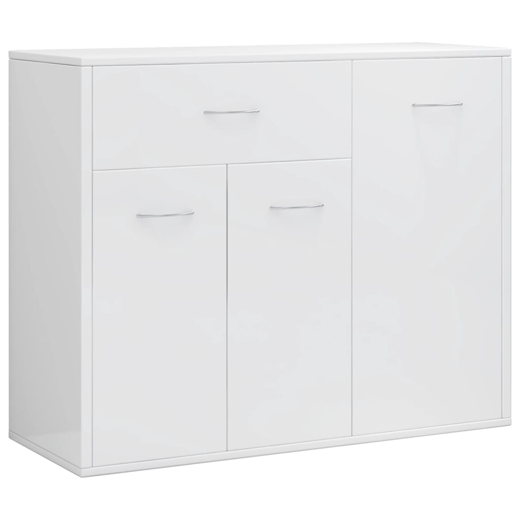 Credenza Bianco Lucido 88x30x70 cm in Truciolato - homemem39