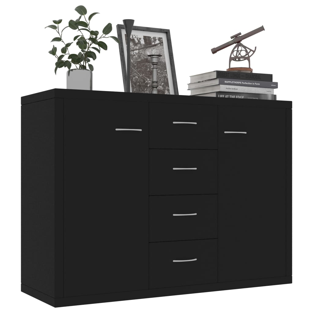 Credenza Nera 88x30x65 cm in Truciolato - homemem39