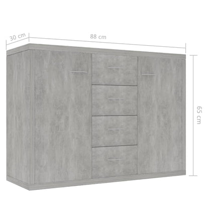 Credenza Grigio Cemento 88x30x65 cm in Truciolato - homemem39