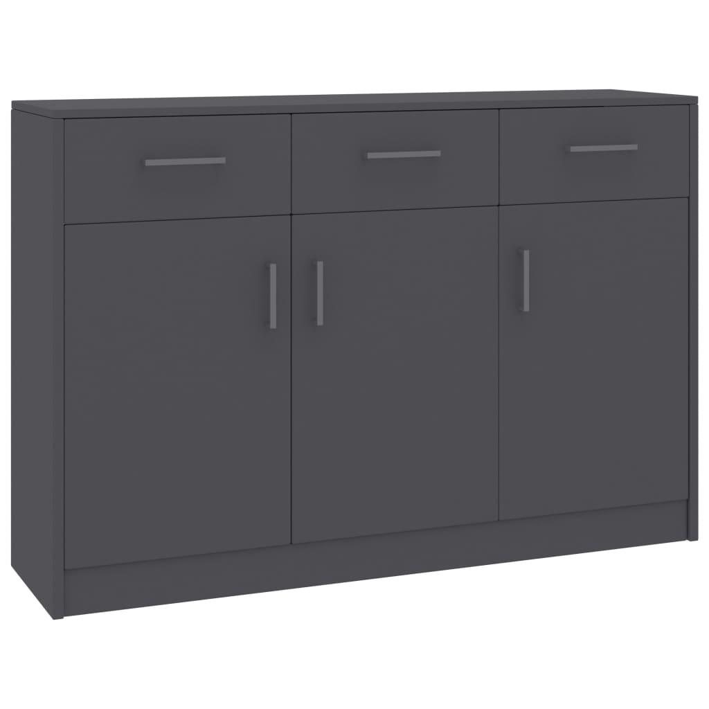 Credenza Grigia 110x30x75 cm in Legno Multistrato - homemem39