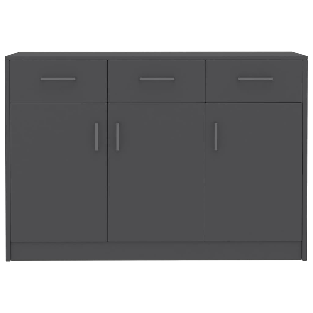 Credenza Grigia 110x30x75 cm in Legno Multistrato - homemem39