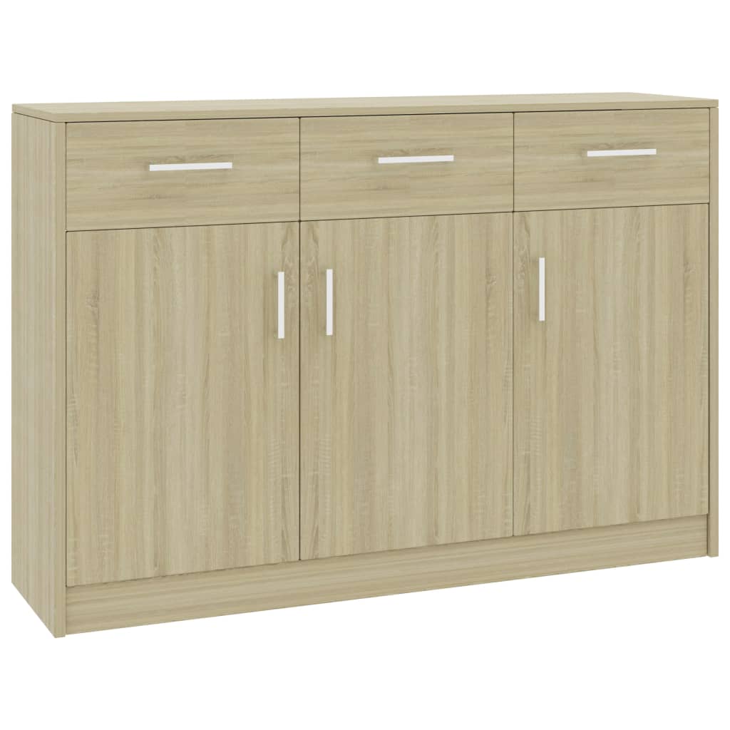 Credenza Rovere Sonoma 110x30x75 cm in Legno Multistrato - homemem39