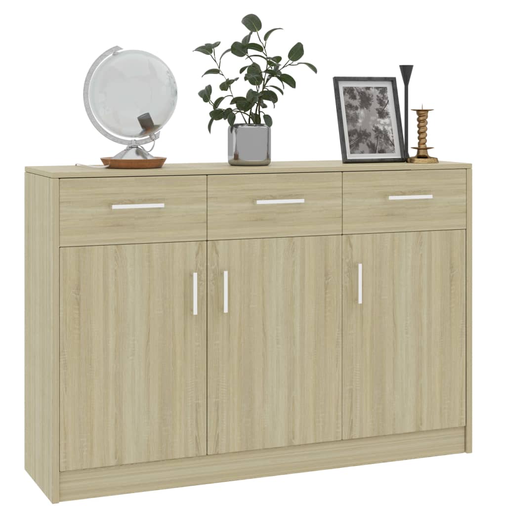 Credenza Rovere Sonoma 110x30x75 cm in Legno Multistrato - homemem39