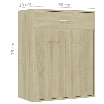 Credenza Rovere Sonoma 60x30x75 cm in Truciolato - homemem39